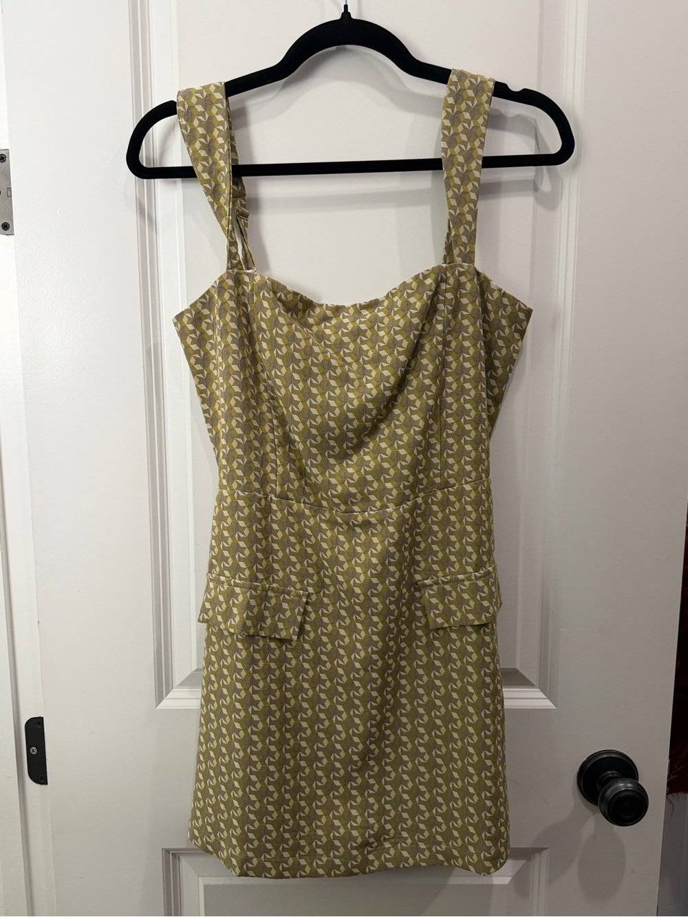 Sincerely Ours Wells Olive-Patterned Mini Romper
